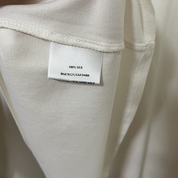 Eileen Fisher Women Silk Round Neck Long Sleeve Top Size 2X White Capsule Career - Picture 5 of 6